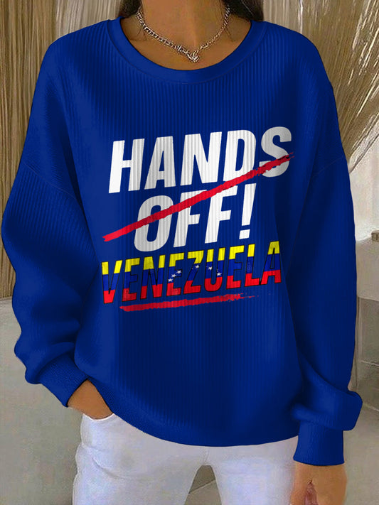 Women's Hands Off Venezuela Print Sweatshirt