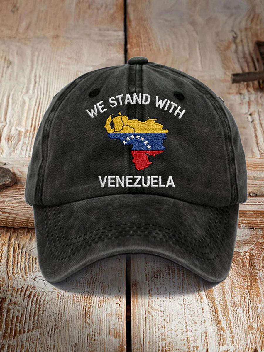 Unisex We Stand With Venezuela Print Hat