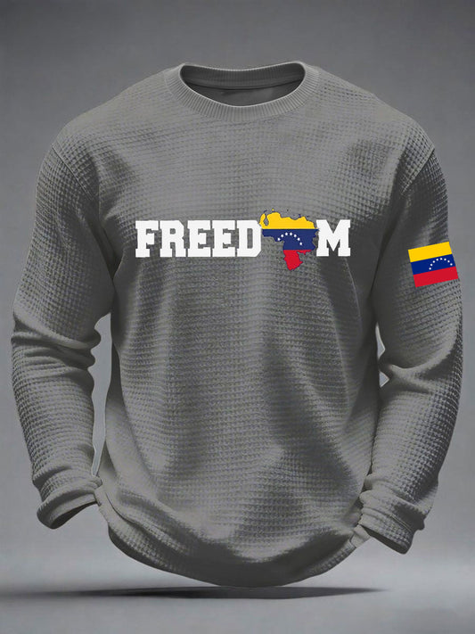 Men's Freedom Venezuela  Waffle Long Sleeve T-Shirt