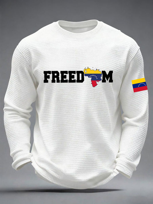 Men's Freedom Venezuela  Waffle Long Sleeve T-Shirt