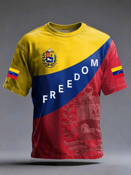 Men's Freedom Venezuela Short Sleeve  T-shirt
