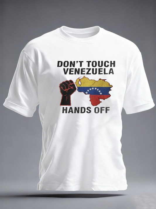 Men's Venezuela Print imitation cotton short-sleeved T-shirt