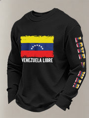 Men's Venezuela Libre  Printed Waffle Sweatshirt