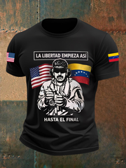 Men's Venezuela Libre Print Short-sleeved T-shirt