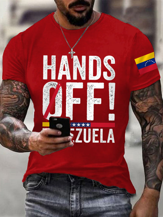 Men's Hands Off Venezuela Print Tee