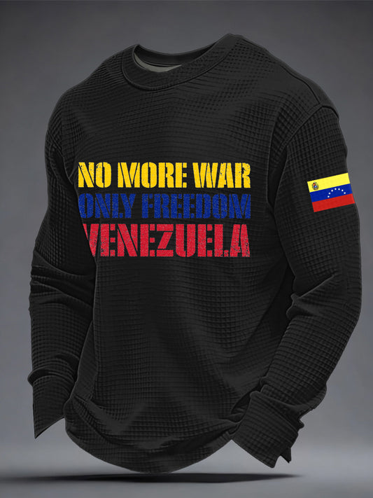Men's No More War Only Freedom Venezuela Waffle Top