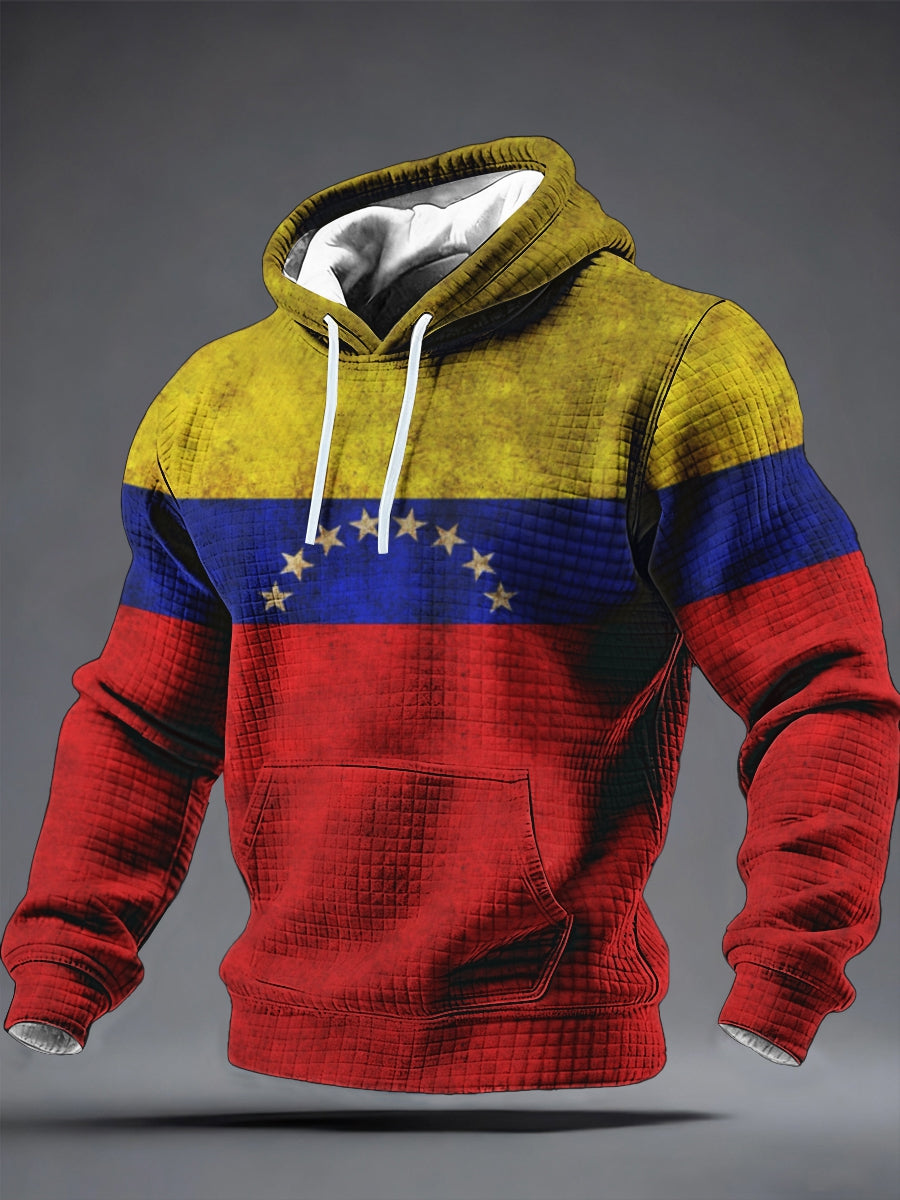 Men's Venezuela Checkered Cotton Hoodie