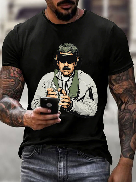 Men's imitation cotton short-sleeved T-shirt