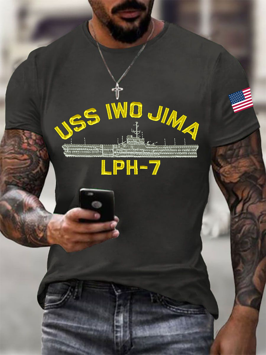 Men's USS Iwo Jima (LHD-7) Short-sleeved T-shirt