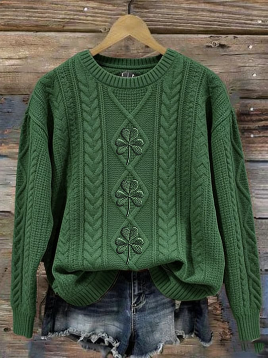 Women's St. Patrick's Day Shamrock Crew Neck Sweater