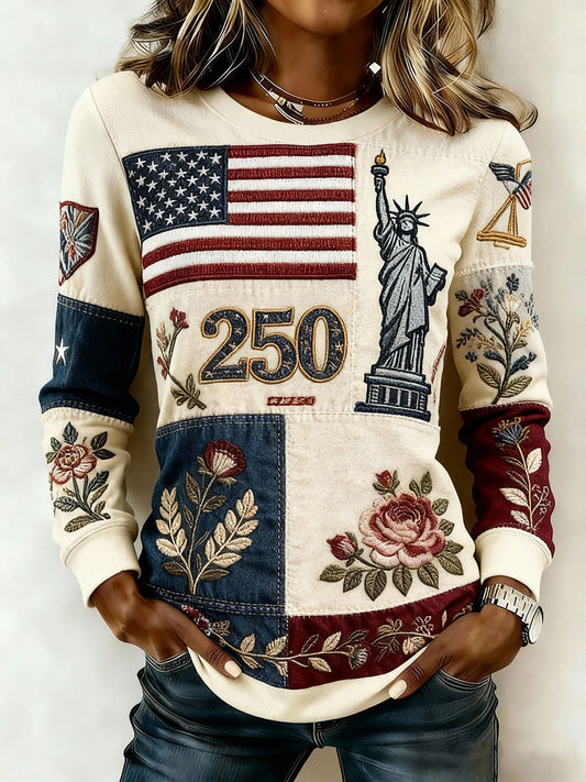 Women's 250th Anniversary Banner Floral Print Sweatshirts