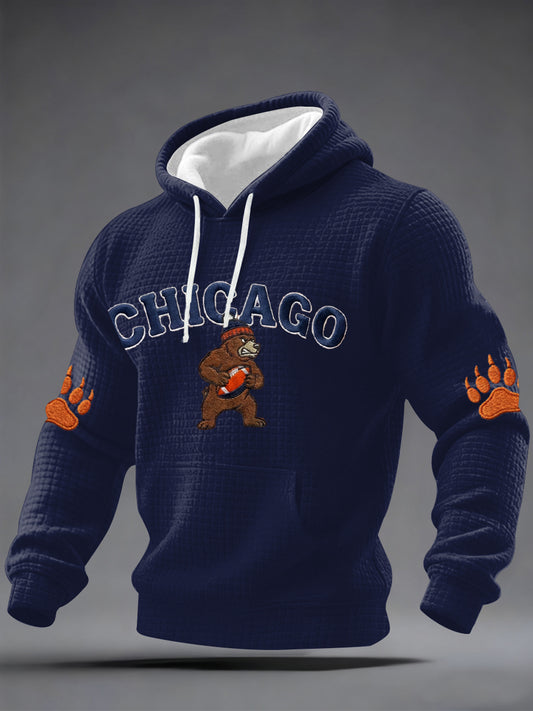 Men's Football Fans Gameday Casual Checkered Hoodie