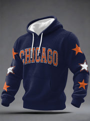 Men's Chicago Football Fans Gameday Casual Waffle Hoodie