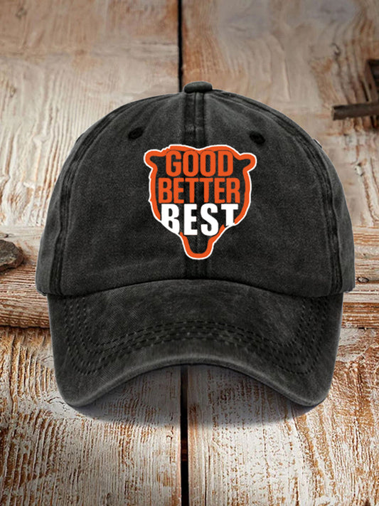 Unisex Good Better Best Print Football Fans Gameday Hat