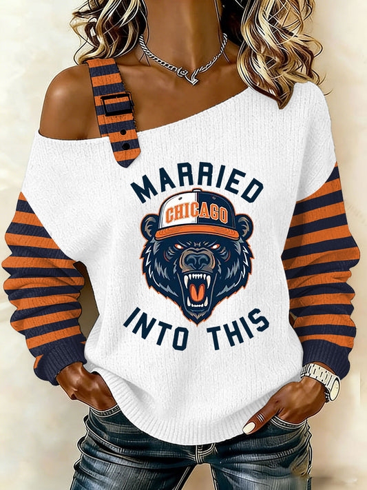 Women's Good Better Best Print Football Fans Gameday Casual Off-Shoulder Top