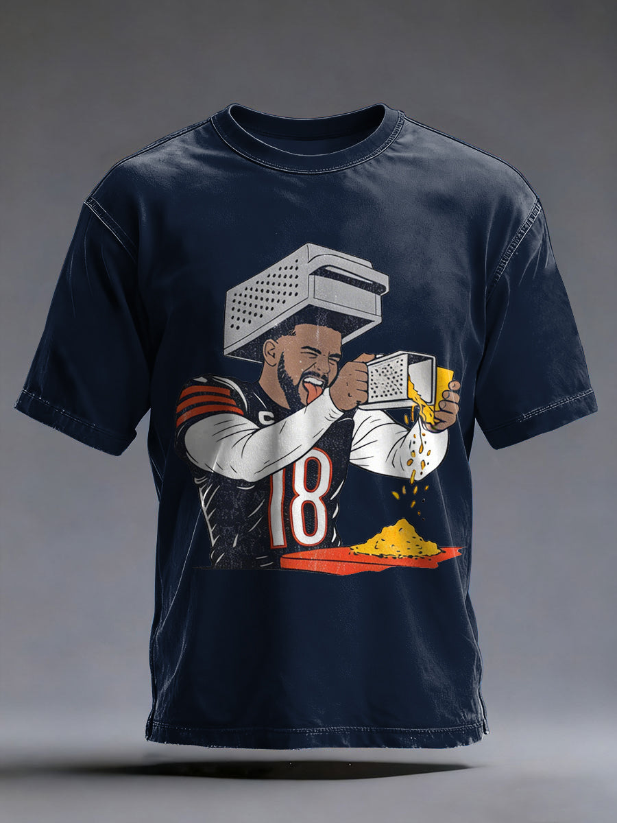 Men's Caleb Gratin' Cheese Print Gift For Football Fans Casual Tee