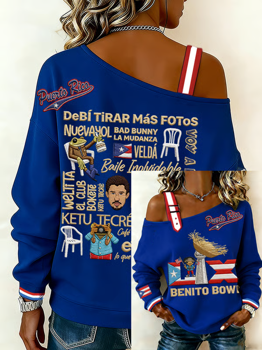 Women's Bunny Football Music Lover Printed Sweatshirt