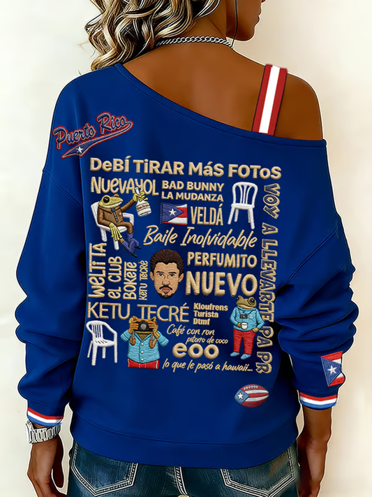 Women's Bunny Football Music Lover Printed Sweatshirt