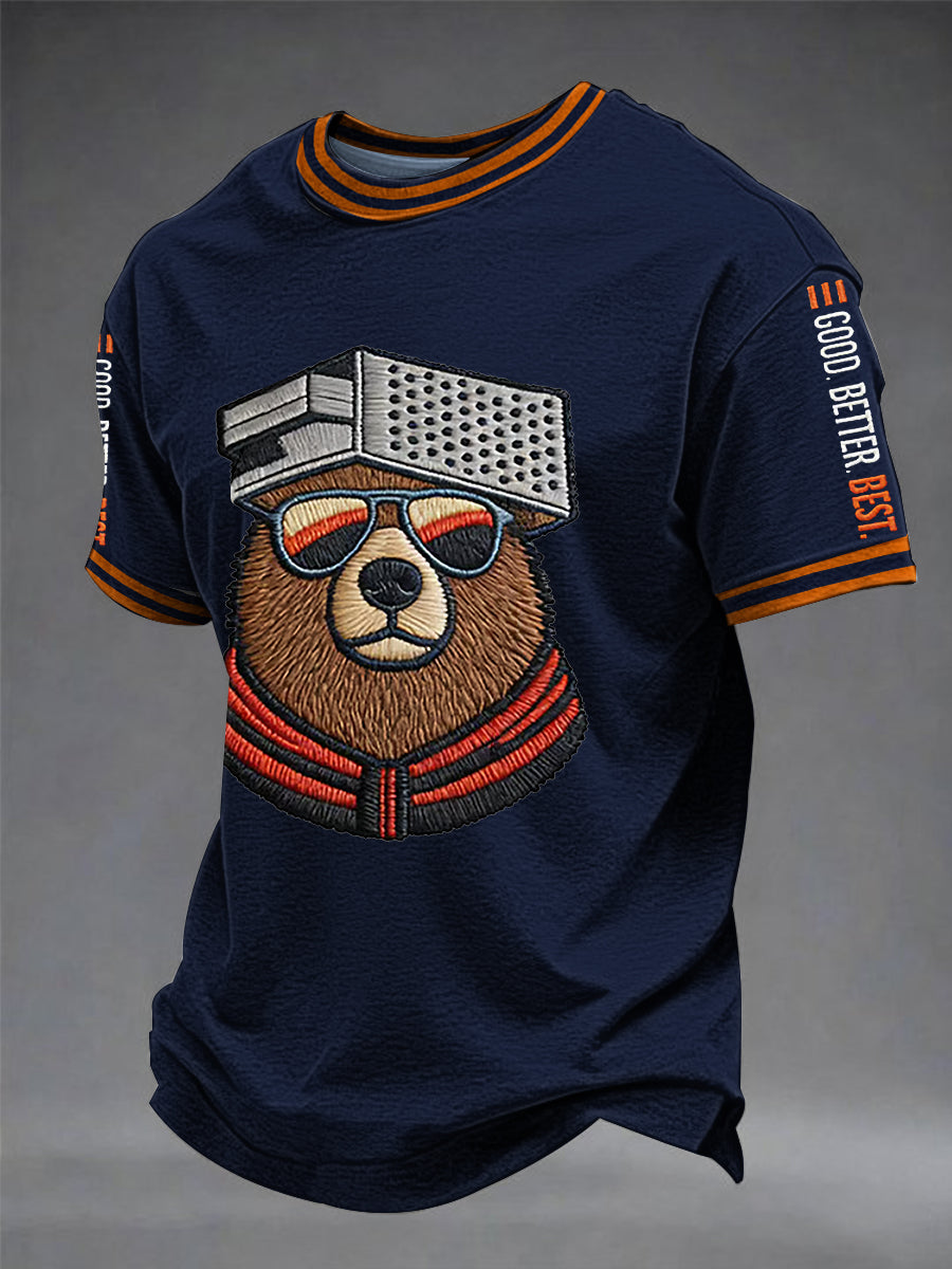 Men's Good Better Best Print Football Fans Gameday Casual Short Sleeve T-shirt