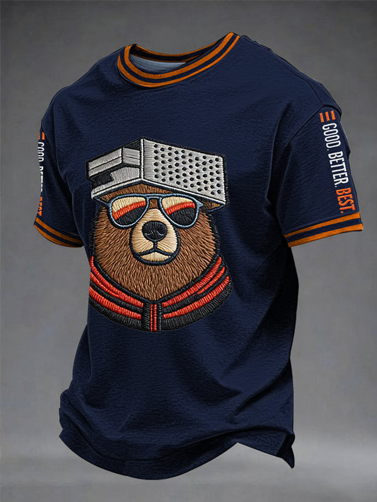 Men's Good Better Best Print Football Fans Gameday Casual Short Sleeve T-shirt