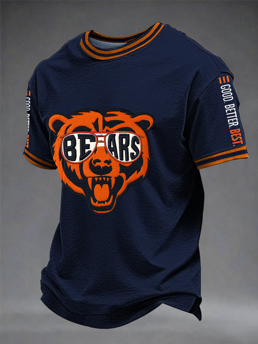 Men's Good Better Best Print Football Fans Gameday Casual Short Sleeve T-shirt