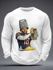 Men's Funny Gift For Football Fans Casual Waffle Long Sleeve T-Shirt