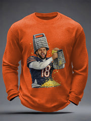 Men's Funny Gift For Football Fans Casual Waffle Long Sleeve T-Shirt