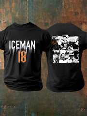 Men's Funny Iceman Print Gift For Football Fans Casual Tee