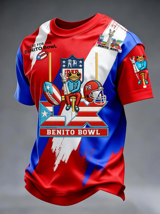 Men's Bunny Football Music Lover Printed short sleeves t-shirt