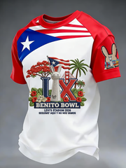 Men's Bunny Football Music Lover Printed short sleeves t-shirt