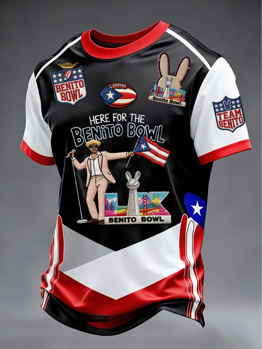 Men's Bunny Football Music Lover Printed short sleeves t-shirt