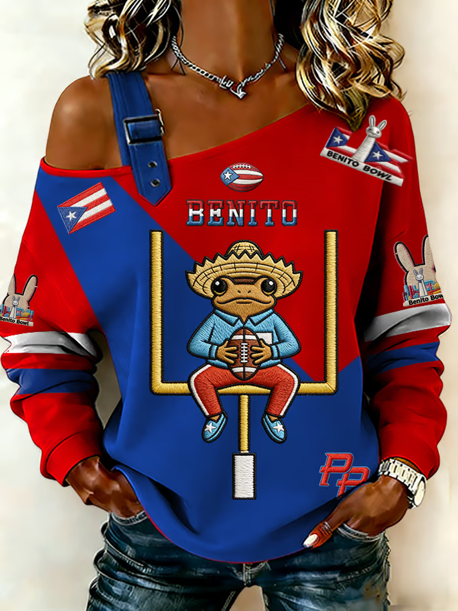 Women's Bunny Football Music Lover Printed Sweatshirt