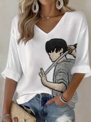 Women's BTS lovers Printed Waffle T-shirt