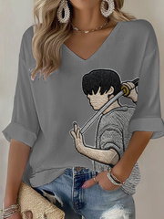 Women's BTS lovers Printed Waffle T-shirt