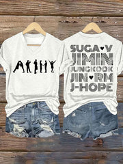 Women's BTS lovers Printed Iron On Short Sleeve T-Shirt