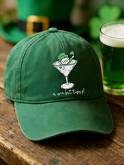 Unisex Funny St Patrick's Day A Wee Bit Tipsy! Shamrock Print Hat