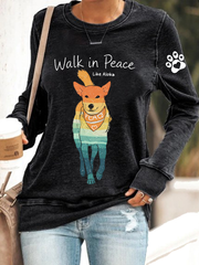Women's Walk for Peace Like Aloka Polyester Waisted Sweatshirt