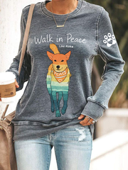 Women's Walk for Peace Like Aloka Polyester Waisted Sweatshirt