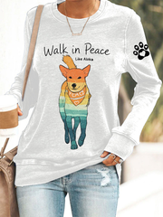 Women's Walk for Peace Like Aloka Polyester Waisted Sweatshirt