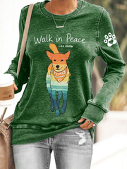 Women's Walk for Peace Like Aloka Polyester Waisted Sweatshirt