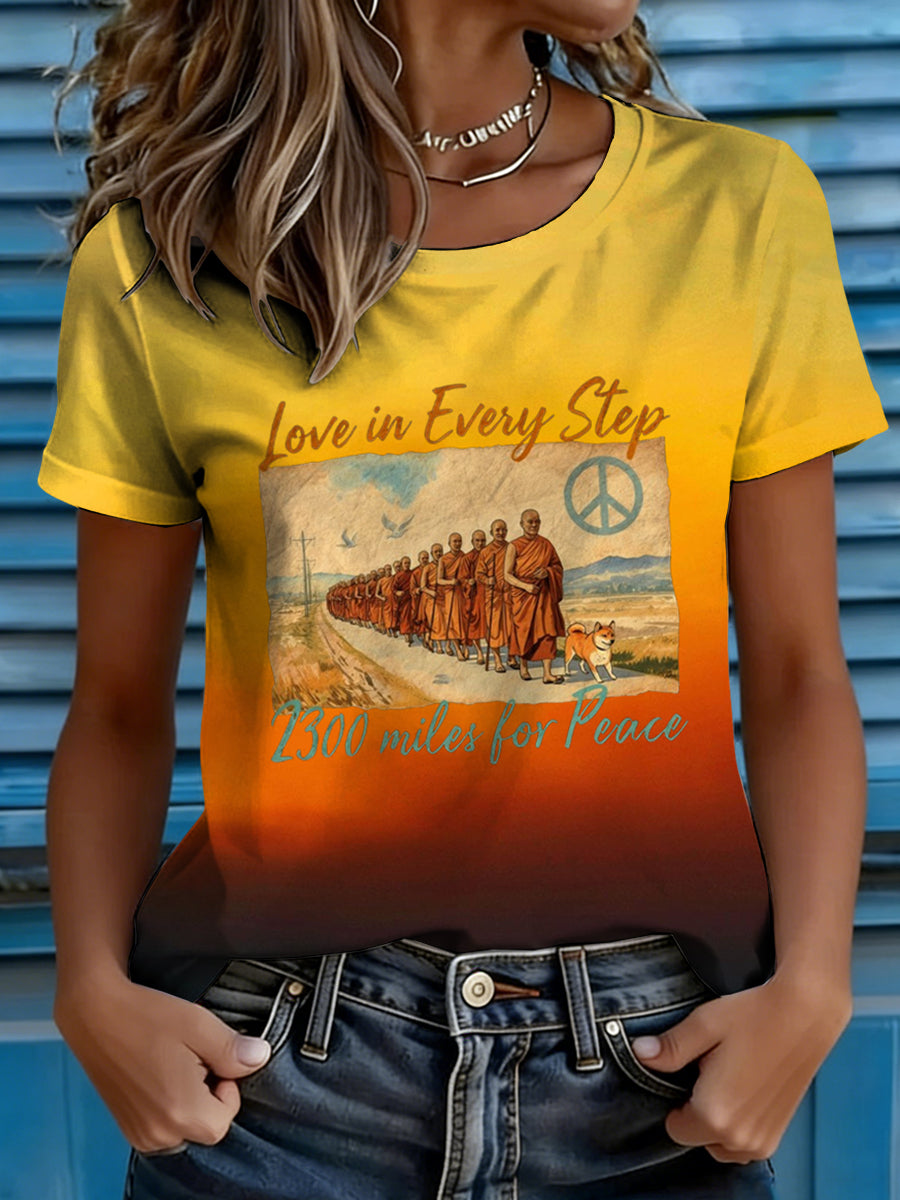 Women's Walk For Peace Print short-sleeved T-shirt