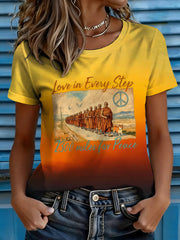 Women's Walk For Peace Print short-sleeved T-shirt