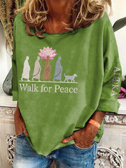 Women's Walk For Peace Print sweatshirt