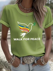 Women's Walk For Peace Printed T-shirt