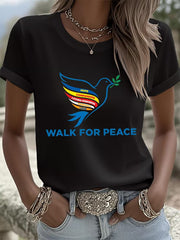 Women's Walk For Peace Printed T-shirt