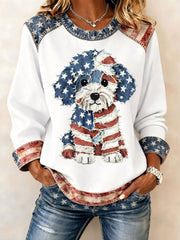 Women's American Flag Dog Sweatshirts