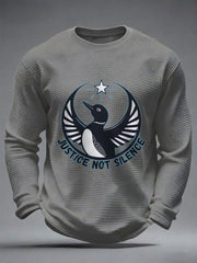 Men's Justice Not Silence Be Good Be Pretti Anti ICE Waffle Long Sleeve T-Shirt