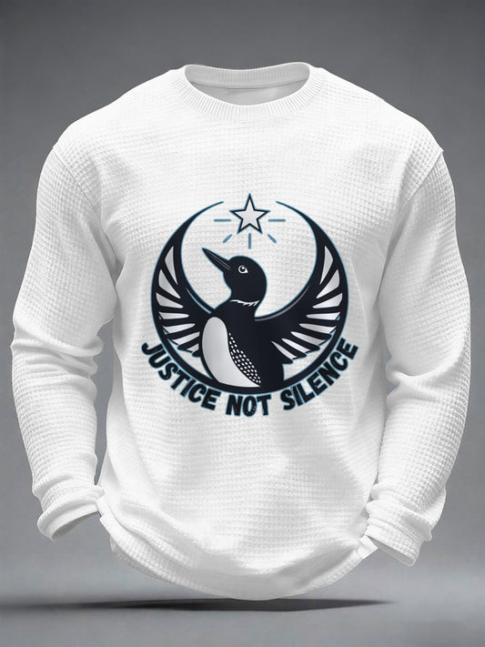 Men's Justice Not Silence Be Good Be Pretti Anti ICE Waffle Long Sleeve T-Shirt