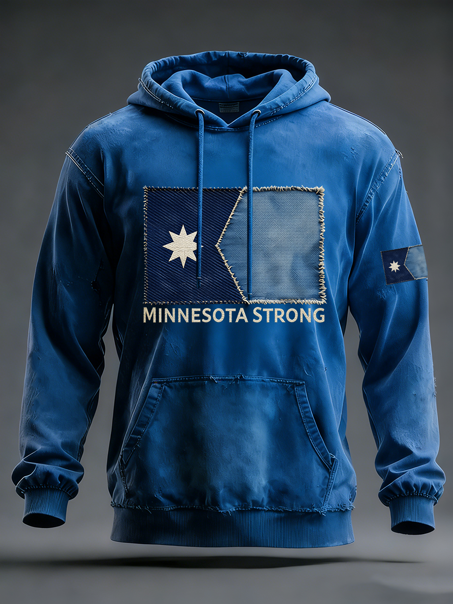 Men's Minnesota Strong Oversized Drop-Shoulder Hoodie With Pockets