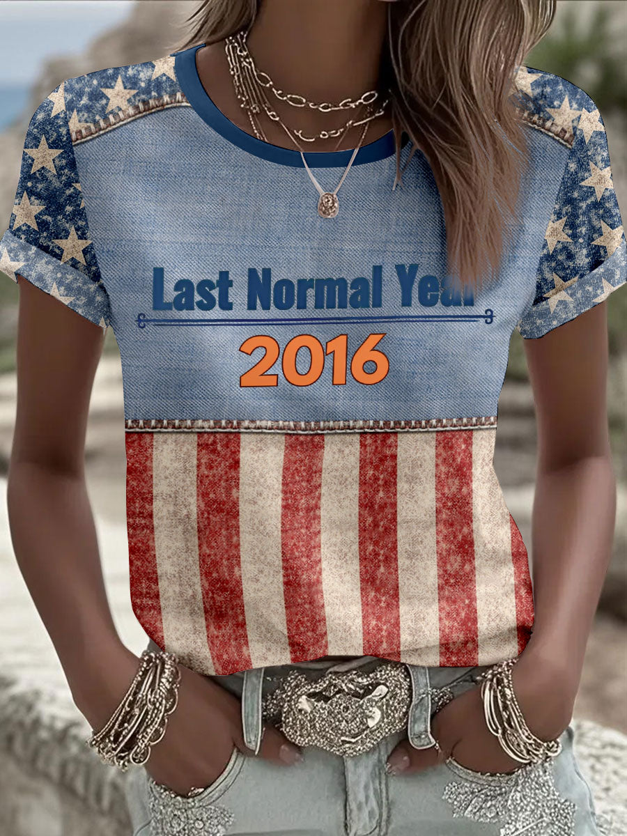 Women's 'last normal year 2016' T-shirts